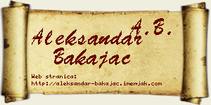 Aleksandar Bakajac vizit kartica